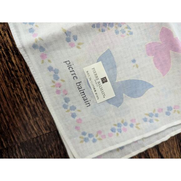 Pierre Balmain Floral Butterfly Handkerchief New - Picture 4 of 5
